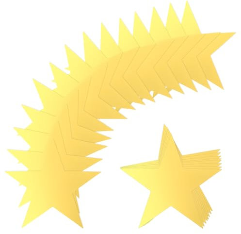 40 Pièces Étoiles en Carton Doré avec Paillettes - Découpes Papier pour Décoration Mur et Tableau