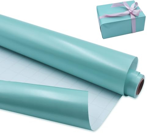 Rotolo di carta da regalo blu opaco da 43 cm x 12 m, carta lucida in tinta unita perlata, perfetta per compleanni, matrimoni, baby shower, feste, decorazioni regalo per festival