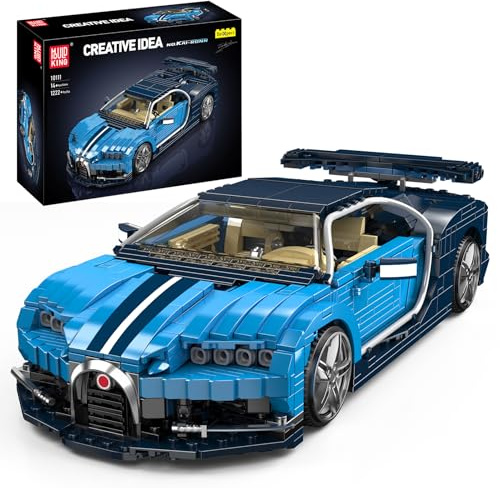 Mould King 10111 MOC Technik Sportwagen Bausatz Rennwagen Technologie Klemmbausteine Bausatz Hochwertiges Sammler-Auto für Erwachsene (1222+ Bausteine