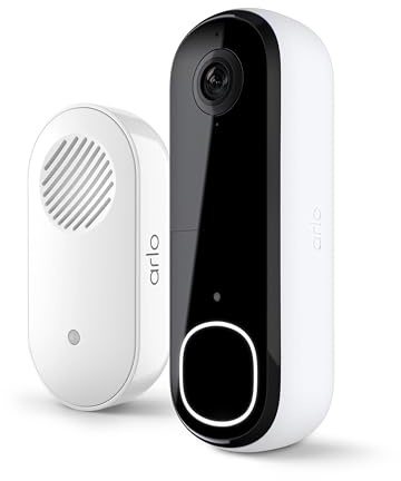 arlo 2K Video Doorbell 2nd Gen & Chime 2, 2K HD Doorbell Camera, Two-Way Audio, Package Detection, Motion Detection & Alerts, Built-in Siren, Night Vision,