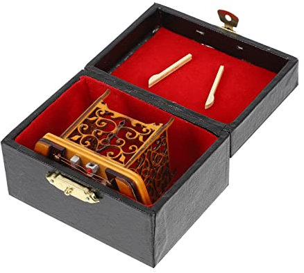 ULDIGI Realistisches Dulcimer Modell Kleines Musikinstrument Dekoration Langlebiges Miniatur Instrument Mit Feiner Verarbeitung Dekoratives Hackbrett Ornament Für Schreibtisch