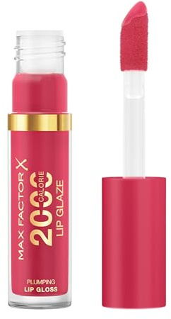 Max Factor 2000 Calorie Lip Glaze, farbiges Hochglanz-Lipgloss mit Volumen-Effekt, Nährstoffkomplex mit Hyaluron und Squalan, vegan, Fb. 030 First Sip, 4.4ml
