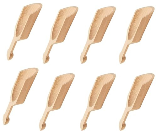 KYUQY Cucharas pequeñas de madera para recipientes, mini cucharas de madera para tarros, cucharas medidoras para alimentos, cucharas de madera de nogal negro de primera calidad para sales de baño