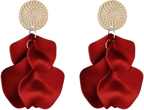 TTPSRY Pendientes Hipoalergénicos de Moda - Borla Pétalos de Colores, Joyería Fashion Simple