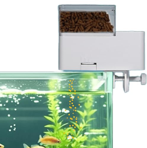 Futterautomat für Aquarium, 150ml Automatischer Futterspender Fische mit Vier Zeitmessmodi, Fische Fischfutterautomat mit Futterbehälter Fischfutter für Urlaub Goldfische schildkröten