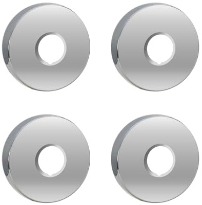 Hugwish Rosetten Für Duscharmaturen 3/4 27mm x 80mm x 25mm in Höhe 4tlg, Rosette Wasserhahn Innenhahn ø 26mm, Rosetten Für Armaturen Duscharmatur Silber (Silber, Ø 80 mm x 25 mm)