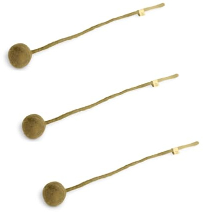 Gry & Sif Handgemacht & Fairtrade-Zertifiziert Stilvolles dänisches Design x Kunsthandwerker aus Nepal | Dot Flowers aus Filz - Künstliche Blumen für Wohnzimmerdekoration | Grün | 3er-Set