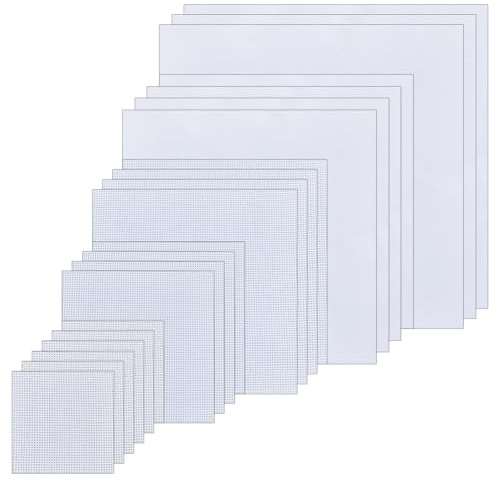 arricraft 21 piezas de 5 tamaños de tela Aida de reserva clásica, 14 unidades, tela de punto de cruz, blanco, para suministros de costura hechos a mano