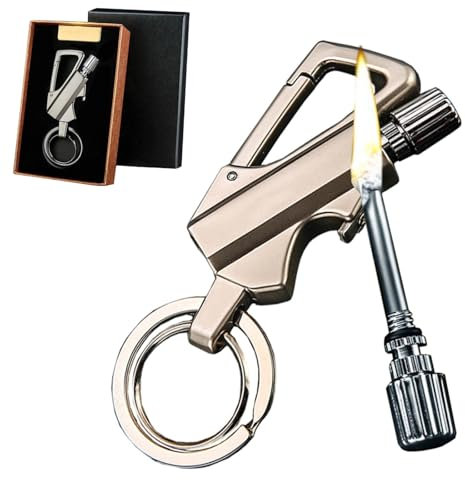 Accendino a fiammifero permanente, accendino portachiavi, apribottiglie, accendino impermeabile, adatto for regali di viaggio e campeggio all'aperto.(Silver)