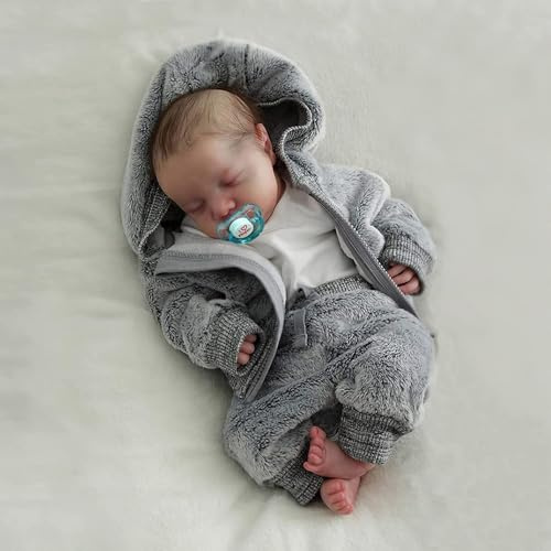 WKYUWS Reborn Puppe Junge 17 Zoll Reborn Baby Lebensechte 45CM Babypuppen Puppe Wie Echtes Baby Silikon Babys Echte Babypuppe Newborn Reborn Doll