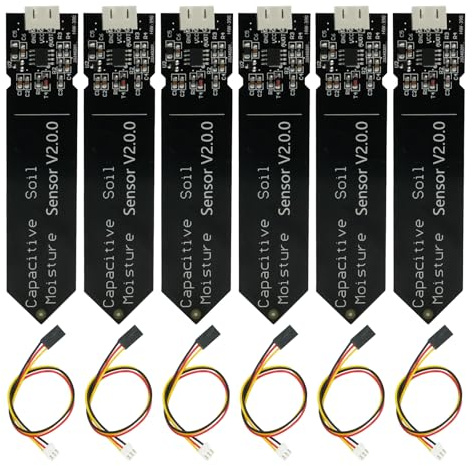 APKLVSR Soil Moisture Sensor, Humidity Sensor, Hygrometer Analogue Module, Capacitive Soil Moisture Sensor Module Compatible with Arduino (Pack of 6)