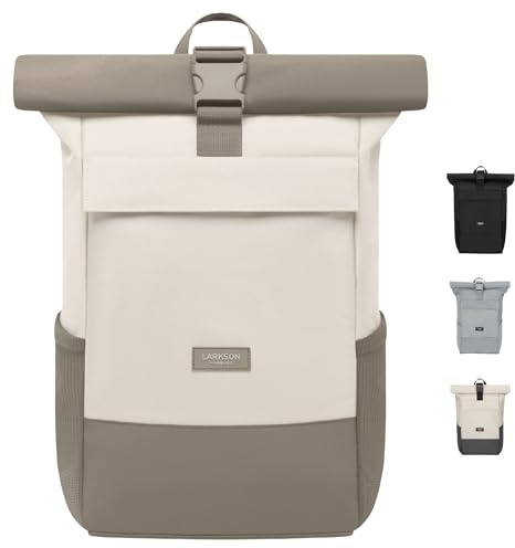 LARKSON Rucksack Damen & Herren - No 4 - Rolltop Backpack mit Laptopfach Uni, Arbeit & Fahrrad - Großer Reiserucksack - Wasserabweisend