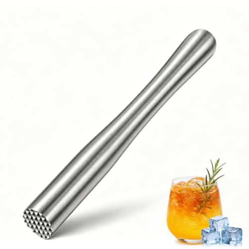 Ice Crusher,Edelstahl StößEl für Cocktail,Mixer-StößEl CocktailstößEl, Zubehör Zum Debuggen Köstlicher Cocktails,Getränke Und Säfte (22.5cm Stahl)