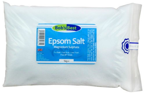 Bob's Best Pure Epsom Salts 1 Kilogram for Bath or Foot Soak - BP Grade Magnesium Sulphate Supports Muscle Recovery, Reduces Stress & Promotes Relaxation