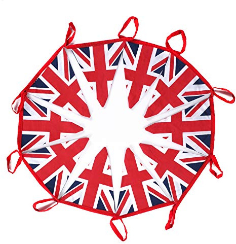 10 Meters Party Decor British Union Jack 100% Cotton Double Sided Patriotic Festival Decorative Bunting