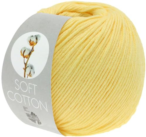 LANA GROSSA Soft Cotton | Weiches Baumwollgarn mit modernem Mikrofaseranteil | Handstrickgarn aus 70% Baumwolle & 30% Polyacryl | 50g Wolle zum Stricken & Häkeln | 140m Garn FB11