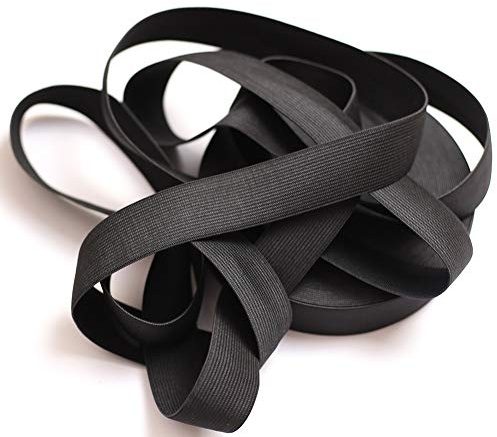 DAHI Cinta elástica de 20 metros, ancho de 3 cm, goma de lavandería (20 metro/3 cm, negro)