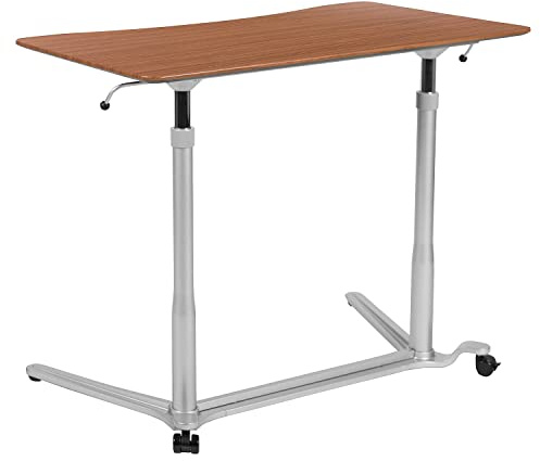 Flash Furniture Merritt Computertisch zum Hinstellen, ergonomischer Schreibtisch mit 95 cm Breite (Verstellbarer Bereich 73,7 cm – 103,5 cm)