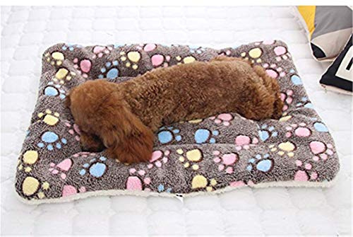 Dreamskull Hundematte Hundekissen Hundedecke Katzendecke Katzenmatte Hundebett Matte Decke Bett Hund Kleine Große Hunde Katzen Haustiere Flauschig und Weich Waschbar Plüsch Kuschelig (81*62cm, Braun)