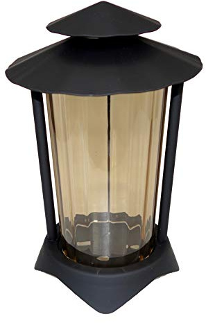 Grablaterne, Grablampe, Grablicht, aus Stahl mit Erdanker 2499 (Black)