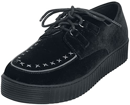 Gothicana by EMP Damen Schwarze Creepers in Samt-Optik EU41