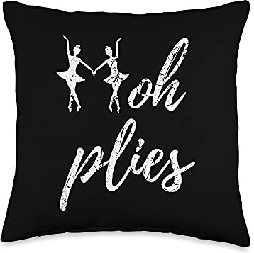 Dancing Ballerina Silhouette Ballet Oh Plies Funny Pun Throw Pillow