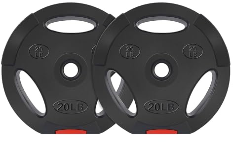 Signature Fitness - Placa de peso estándar de vinilo para entrenamiento de fuerza y levantamiento de pesas, varios tamaños