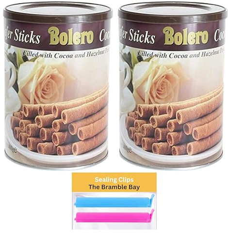 Wafer Rolls Bundle contains Bolero Cocoa 400g x 2, Sealing Clips x2