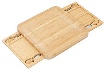 Ensemble de plateau à fromage avec couteaux, plateau à fromage en bois, plateau à charcuterie pour pique-niques, fêtes (Style D)