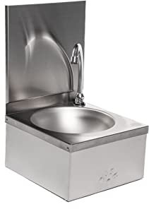 Commercial Knee Operated Hand WASH Sink Basin with Faucet,Water Hose,Mixer Valve, Swivel spout and waster kit Dimension305Wx305Dx170Hmm