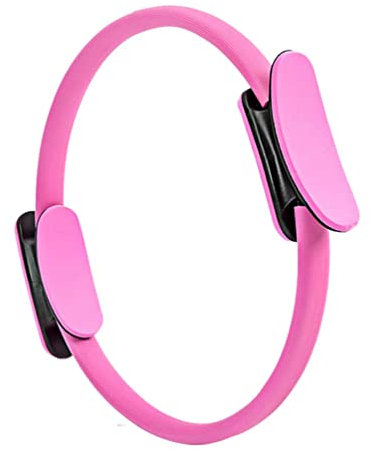 PengGengA Pilates-Ring Magic Circle, 15-Zoll-Pilates-Yoga-Ring mit Zwei Griffen, Übungs-Fitness-Kreis zum Straffen der inneren und äußeren Oberschenkel Rosa S