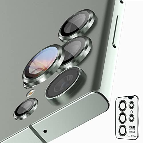Annhan Vetro Temperato per Samsung Galaxy S23 Ultra Fotocamera, Telaio Alluminio in Metallo [Resistente ai Graffi] Protezione Obiettivo Fotocamera per Samsung Galaxy S23 Ultra - Green