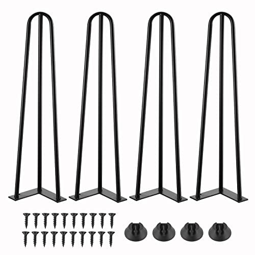 Moendergo 4er Tischbeine 3 Stangen Hairpin Tischbeine Haarnadelbeine Möbelfüße für Esstisch Couchtisch Schreibtisch (35CM)