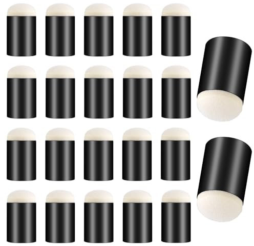 20 Stück Fingerschwamm Daubers Schwarz, Kunststoffgriff Finger Schwamm, Runde Malerei Multifunktional Zeichnen, Handwerk für Kunst Druckfarben DIY Vorlagen Gemälde