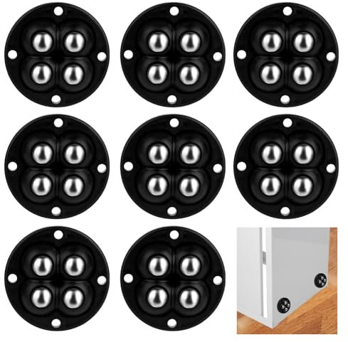 Marstey Universal Pulley Castors, 8 PCS Self Adhesive Caster Wheels, Small Pulley Swivel Castor 360° Rotation for Kitchen Appliance, Small Furniture, Trash Can, Storage Box, Coffee Maker