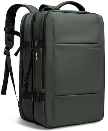 FANDARE Reseryggsäck laptop ryggsäck handbagage ryggsäck herr skolryggsäck med USB-laddningsport konvertibel duffle bag dam arbete skolväskor resor dagsryggsäck för 17 tums bärbar dator, Grön, L,