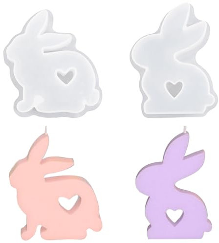 YEJAHY 2 stampi in silicone per conigli, pasqua, coniglio 3D, per Pasqua, regali di Pasqua, regali di Pasqua, artigianato (D)