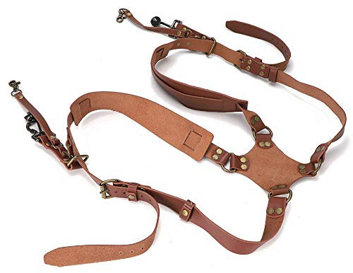 Tnfeeon Harnais de Poitrine pour Porte-Appareil Photo, Sangle de Caméra Multi-cuir Réglable à Dégagement Rapide, Harnais de Sangle D'épaule Double pour Appareil Photo Reflex Numérique
