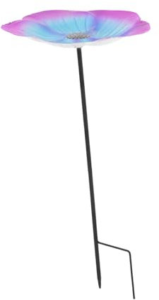Milisten Garden Decoration Bird Feeder Flowers Standing Bird Bath Bowl Stake for Outdoor Use Multi Functional Water Feeder Basin for Garden and Courtyard