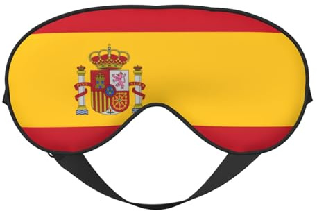 Schlafmaske mit spanischer Flagge, Nacht-Augenbinde, weicher Augenschutz für Damen und Herren, für Reisen, Nickerchen, Meditation
