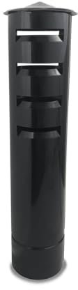 CAEXVEN Sombrerete Tubular para chimeneas en Acero pintado en Negro - Serie Lisa - 200 mm