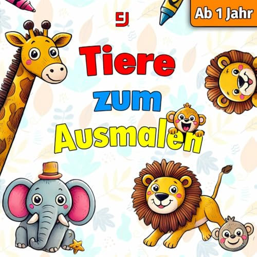 Kritzel und Ausmalbuch: 30 süße Tier-Malvorlagen für kleine Künstler – Entdecke Dschungel-, Bauernhof- und Meerestiere