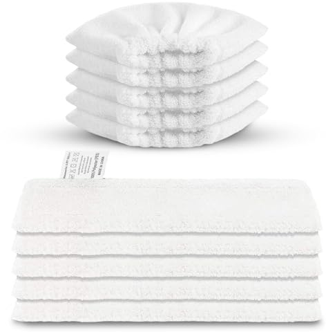 10 chiffons microfibres (5 buses sol + 5 buses manuelles) pour Kärcher EasyFix SC 2, SC 3, SC 4, SC 5, SC 1. Accessoires lavables Karcher Nettoyeur Vapeur pour d'excellents résultats de nettoyage