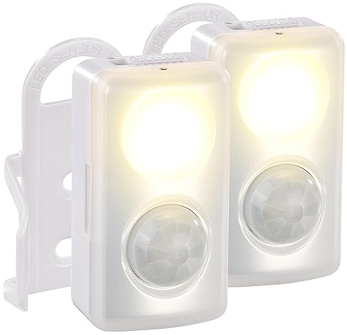 PEARL Licht Bewegungsmelder: 2er-Set LED-Nachtlicht, Bewegungs-/Dämmerungs-Sensor, Batteriebetrieb (LED Licht mit Bewegungsmelder, Nachtlicht mit Bewegungssensor, Baby)