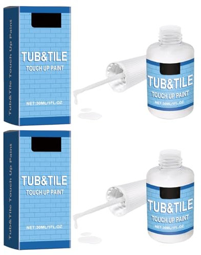 ExcellaElite 2PCS White Paint for Walls,Tile Paint Repair White Wall Quick Dry Tile Paint Suitable for Bathroom,Kitchen,Wood,Ceiling,Door,Cabinet and Furniture