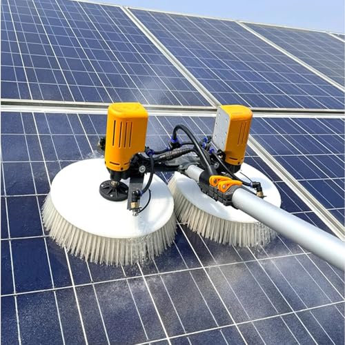Brosse électrique de nettoyage de piscine, brosse télescopique pour panneaux solaires avec tête réglable, kit de nettoyage pour panneaux solaires, pour voitures, camions(24.6)