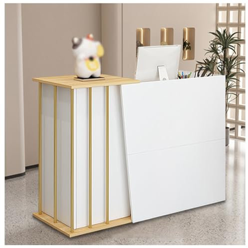 SPXMQSS Empfangstheke Kosmetikstudio, Rezeptionstheken mit Schubladen Empfangstresen für Firmenhallen Hotelrezeptionen Bekleidungsgeschäften A 90x140 cm