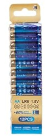 LR6 (AA) 1.5V Alkaline Batteries - Pack of 12 Mercury-free for Controllers, Toys, Cameras, Alarms and More