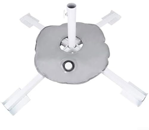 Soporte de paraguas portátil ajustable con bolsa de agua perfecto para la playa y actividades al aire libre (blanco)