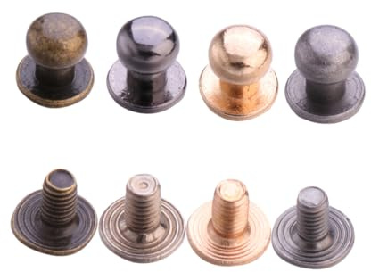Cabilock 72 Pezzi Accessori per Bagagli in Lega di Ferro per Fai da Te, Mini Rivetti per Pelle, Viti Sommità a Ciliegia e Monaco per Decorazione e Chiusura